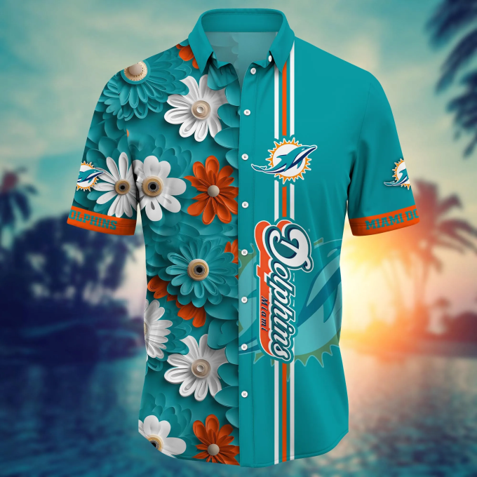 Miami Dolphins NFL Flower Hawaii Shirt And Tshirt For Fans, Summer Football Shirts Gift