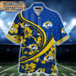 Los Angeles Rams NFL US Flag Flower Hawaii Shirt And Tshirt For Fans, Custom Summer Football Shirts Gift