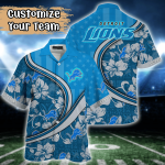 Detroit Lions NFL US Flag Flower Hawaii Shirt And Tshirt For Fans, Custom Summer Football Shirts Gift