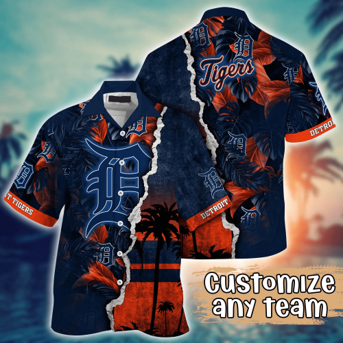 Detroit Tigers Floral Hawaii Shirt & Tshirt: Custom Summer Football Gift for Fans