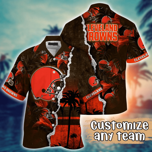 Cleveland Browns NFL Flower Hawaii Shirt And Tshirt For Fans, Custom Summer Football Shirts Gift