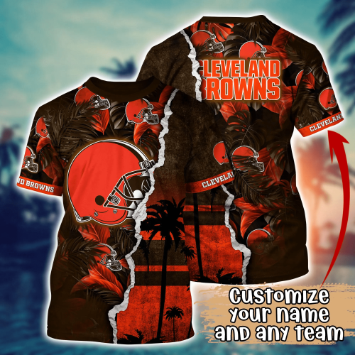 Cleveland Browns NFL Flower Hawaii Shirt And Tshirt For Fans, Custom Summer Football Shirts Gift