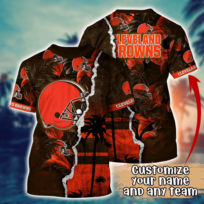 Cleveland Browns NFL Flower Hawaii Shirt And Tshirt For Fans, Custom Summer Football Shirts Gift
