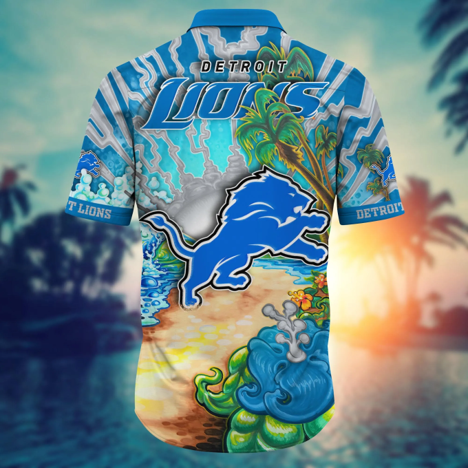 Detroit Lions NFL Flower Hawaii Shirt And Tshirt For Fans, Summer Football Shirts Gift
