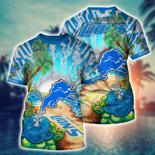 Detroit Lions NFL Flower Hawaii Shirt And Tshirt For Fans, Summer Football Shirts Gift