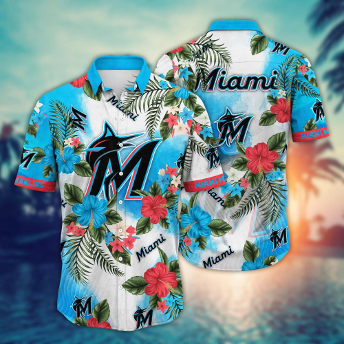 Official Miami Marlins MLB Floral Hawaii Shirt & Tshirt - Perfect Summer Football Gift!