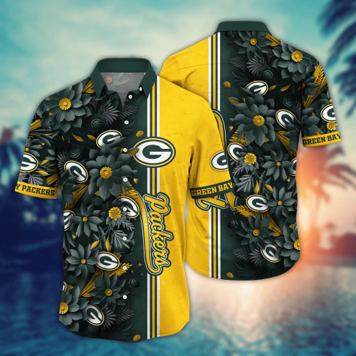 Green Bay Packers NFL Flower Hawaii Shirt And Tshirt For Fans, Custom Summer Football Shirts Gift