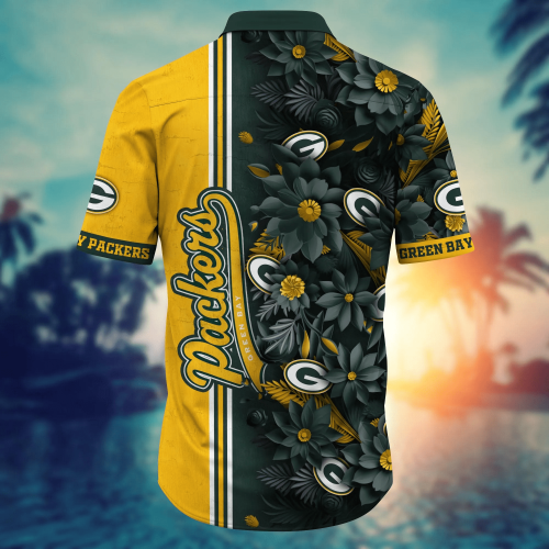 Green Bay Packers NFL Flower Hawaii Shirt And Tshirt For Fans, Custom Summer Football Shirts Gift