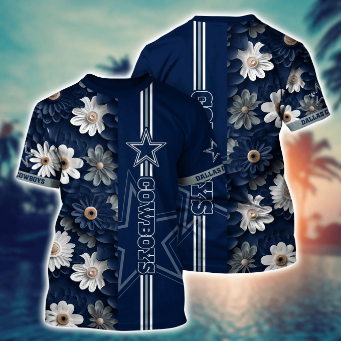 Dallas Cowboys NFL Flower Hawaii Shirt And Tshirt For Fans, Summer Football Shirts Gift