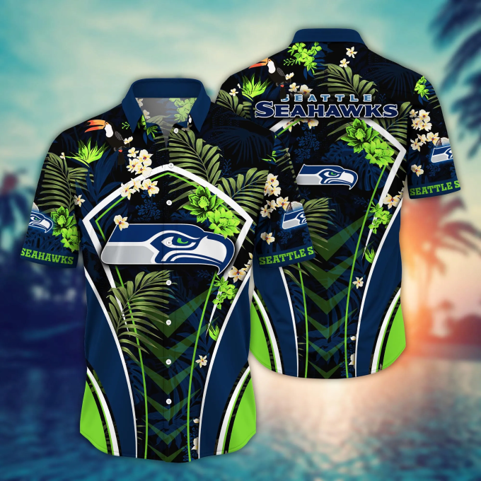 Seattle Seahawks NFL Flower Hawaii Shirt And Tshirt For Fans, Summer Football Shirts Gift