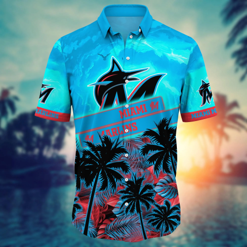 Official Miami Marlins MLB Flower Hawaiian Shirt & T-Shirt – Perfect Summer Gift for Fans