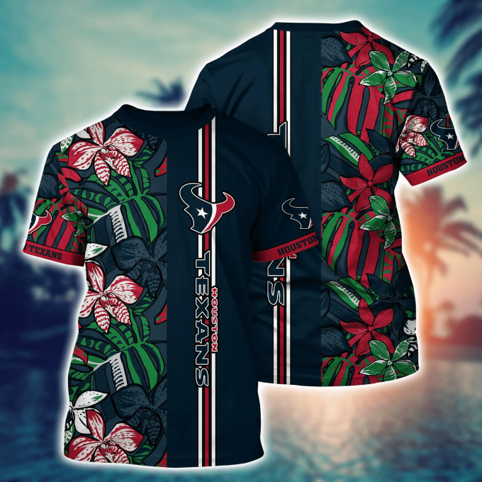 Houston Texans NFL Flower Hawaii Shirt And Tshirt For Fans, Summer Football Shirts Gift