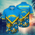 Los Angeles Chargers NFL Flower Hawaii Shirt And Tshirt For Fans, Custom Summer Football Shirts Gift