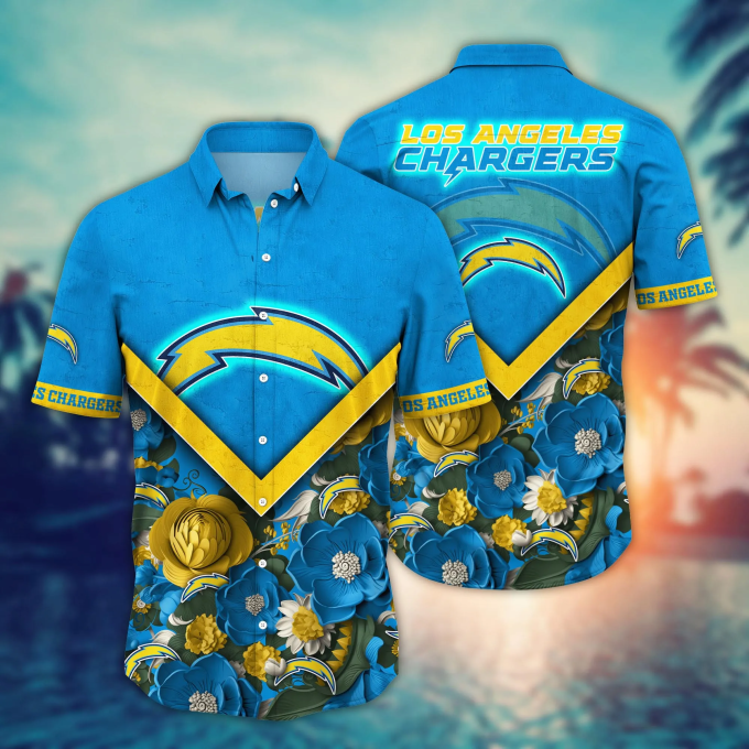 Los Angeles Chargers NFL Flower Hawaii Shirt And Tshirt For Fans, Custom Summer Football Shirts Gift