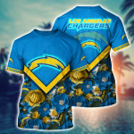 Los Angeles Chargers NFL Flower Hawaii Shirt And Tshirt For Fans, Custom Summer Football Shirts Gift