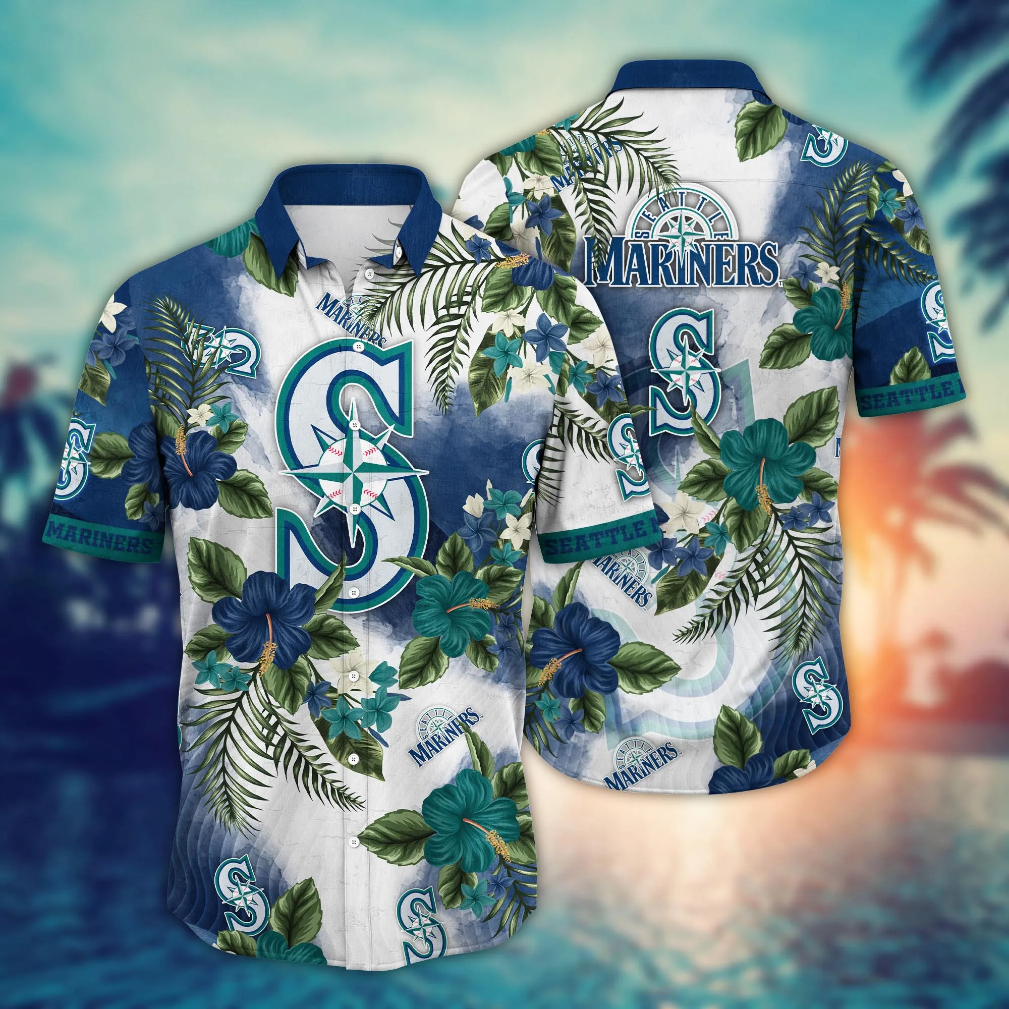 Seattle Mariners MLB Flower Hawaii Shirt & Tshirt: Perfect Summer Football Gift for Fans Seattle Mariners MLB Flower Hawaii Shirt & Tshirt: Perfect Summer Football Gift for Fans