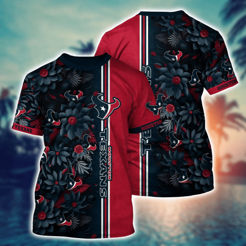 Houston Texans NFL Flower Hawaii Shirt And Tshirt For Fans, Custom Summer Football Shirts Gift