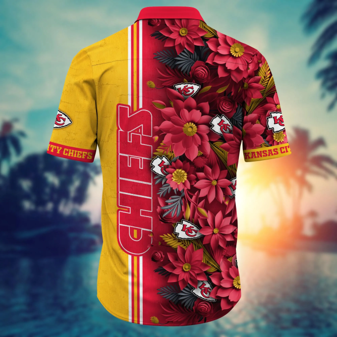Kansas City Chiefs NFL Flower Hawaii Shirt And Tshirt For Fans, Custom Summer Football Shirts Gift