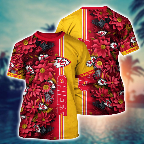 Kansas City Chiefs NFL Flower Hawaii Shirt And Tshirt For Fans, Custom Summer Football Shirts Gift