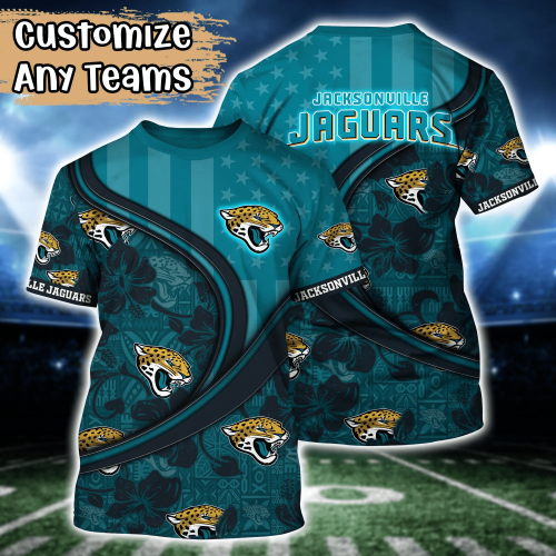 Jacksonville Jaguars NFL US Flag Flower Hawaii Shirt And Tshirt For Fans, Custom Summer Football Shirts Gift