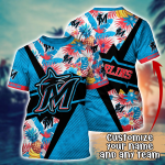 Miami Marlins MLB Flower Hawaii Shirt & Tshirt: Summer Football Fan Gift Miami Marlins MLB Flower Hawaii Shirt & Tshirt: Summer Football Fan Gift