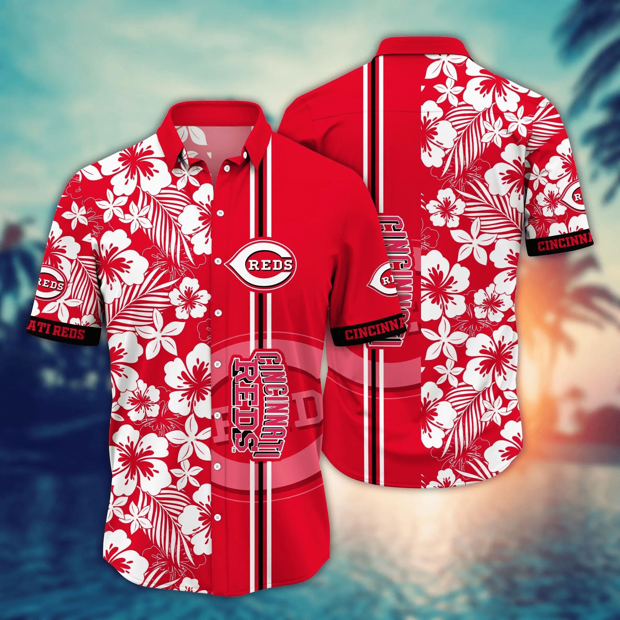 Cincinnati Reds MLB Flower Hawaii Shirt & Tshirt: Perfect Summer Football Fan Gift Cincinnati Reds MLB Flower Hawaii Shirt & Tshirt: Perfect Summer Football Fan Gift