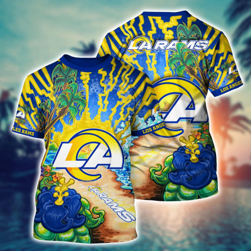 Los Angeles Rams NFL Flower Hawaii Shirt And Tshirt For Fans, Summer Football Shirts Gift