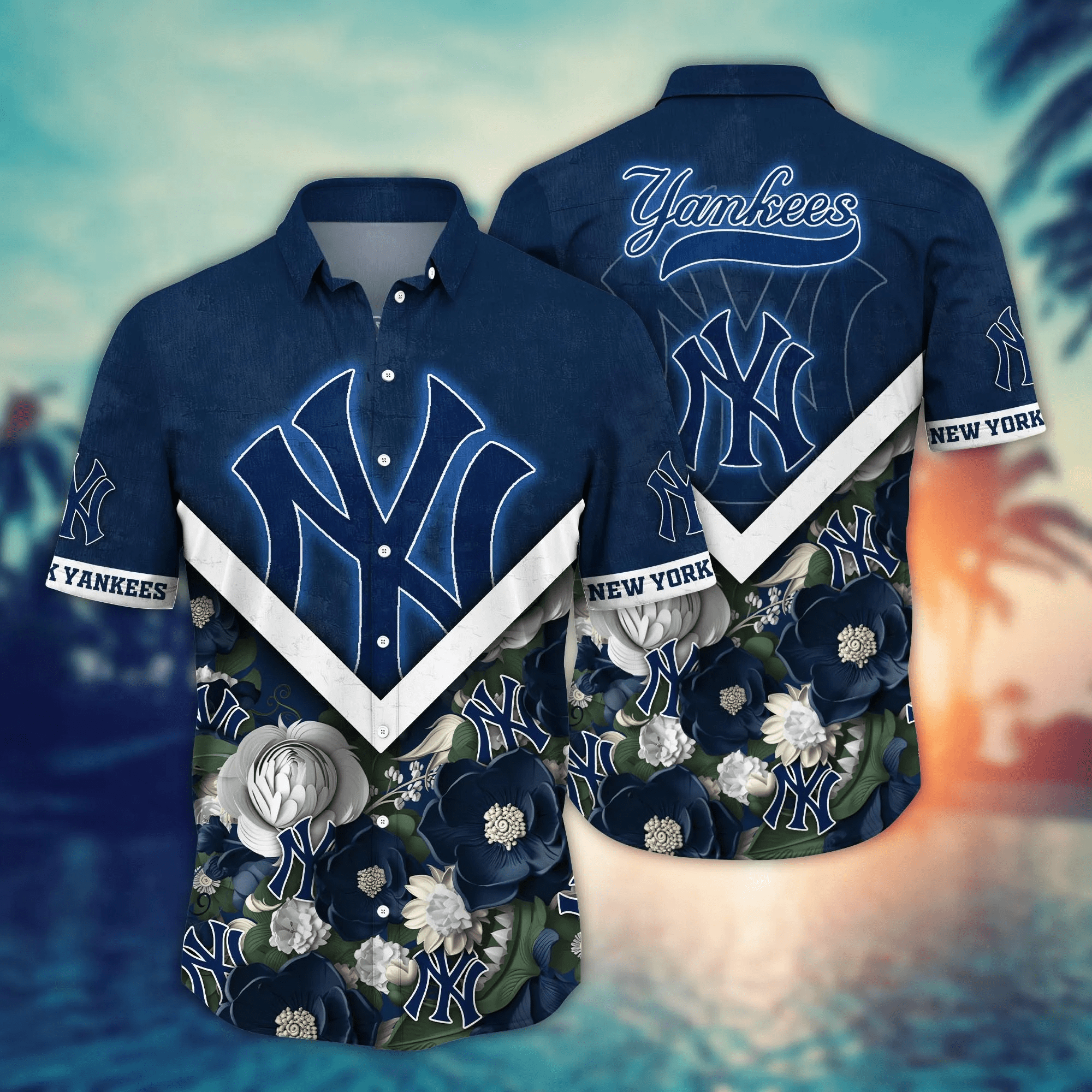 New York Yankees MLB Flower Hawaii Shirt & Tshirt: Custom Summer Football Gift for Fans New York Yankees MLB Flower Hawaii Shirt & Tshirt: Custom Summer Football Gift for Fans