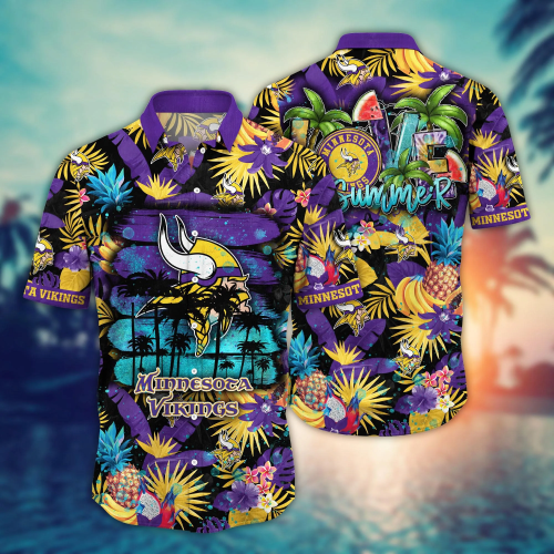 Minnesota Vikings NFL Flower Hawaii Shirt And Tshirt For Fans, Summer Football Shirts Gift
