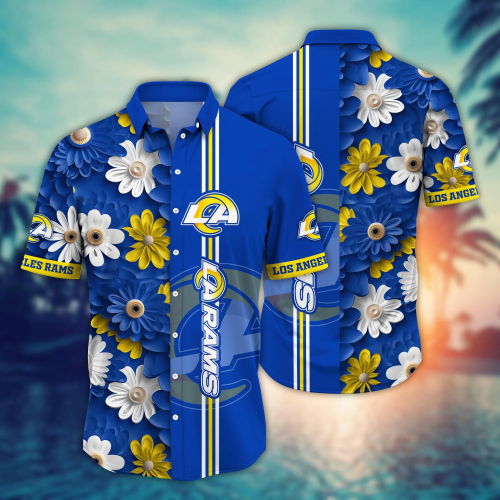 Los Angeles Rams NFL Flower Hawaii Shirt And Tshirt For Fans, Summer Football Shirts Gift