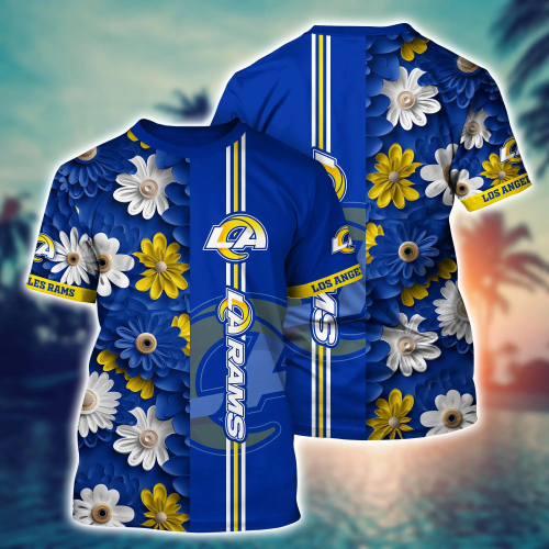 Los Angeles Rams NFL Flower Hawaii Shirt And Tshirt For Fans, Summer Football Shirts Gift