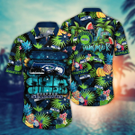 Seattle Seahawks NFL Flower Hawaii Shirt And Tshirt For Fans, Summer Football Shirts Gift