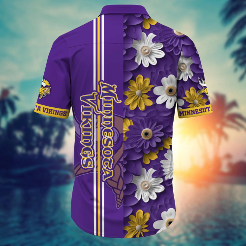 Minnesota Vikings NFL Flower Hawaii Shirt And Tshirt For Fans, Summer Football Shirts Gift