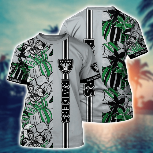 Las Vegas Raiders NFL Flower Hawaii Shirt And Tshirt For Fans, Summer Football Shirts Gift