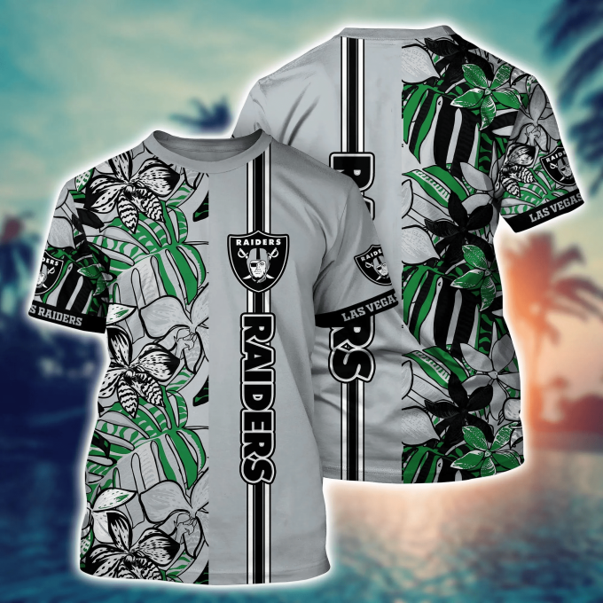 Las Vegas Raiders NFL Flower Hawaii Shirt And Tshirt For Fans, Summer Football Shirts Gift