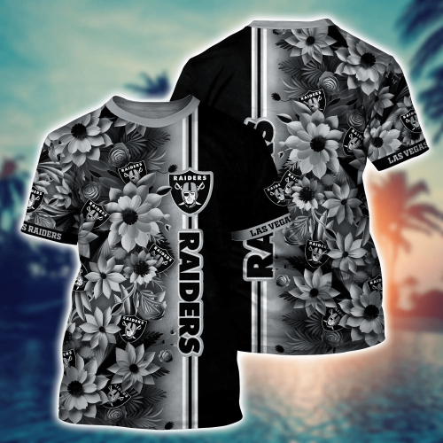 Las Vegas Raiders NFL Flower Hawaii Shirt And Tshirt For Fans, Custom Summer Football Shirts Gift