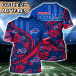 Buffalo Bills NFL US Flag Flower Hawaii Shirt And Tshirt For Fans, Custom Summer Football Shirts Gift Buffalo Bills NFL US Flag Flower Hawaii Shirt And Tshirt For Fans, Custom Summer Football Shirts Gift