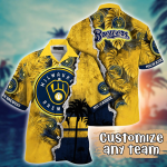 Milwaukee Brewers MLB Flower Hawaii Shirt & Tshirt for Fans – Custom Summer Football Shirts Gift