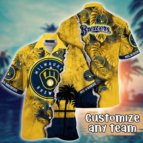 Milwaukee Brewers MLB Flower Hawaii Shirt & Tshirt for Fans - Custom Summer Football Shirts Gift