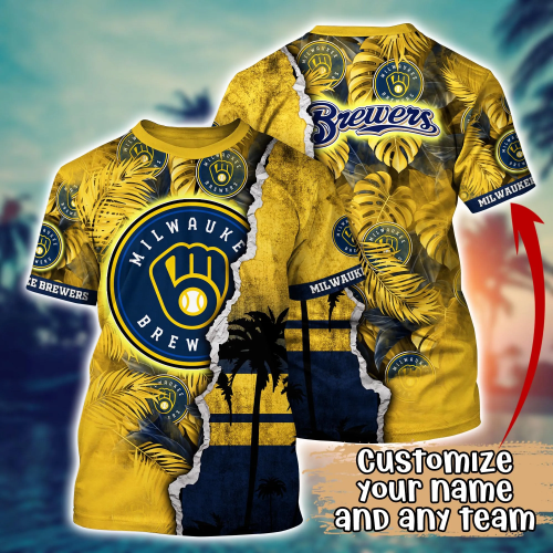 Milwaukee Brewers MLB Flower Hawaii Shirt & Tshirt for Fans – Custom Summer Football Shirts Gift