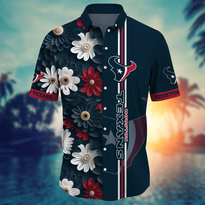 Houston Texans NFL Flower Hawaii Shirt And Tshirt For Fans, Summer Football Shirts Gift
