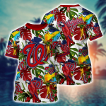 Washington Nationals MLB Flower Hawaii Shirt & Tshirt: Summer Football Fan Gift