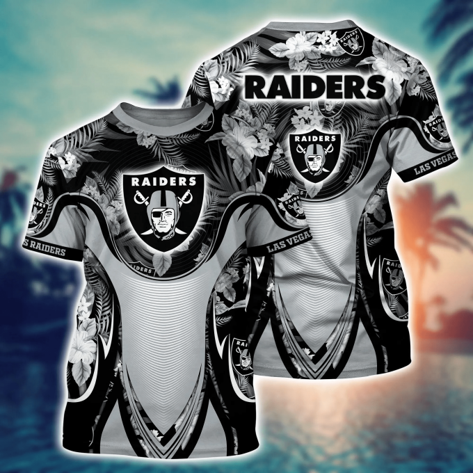 Las Vegas Raiders NFL Flower Hawaii Shirt And Tshirt For Fans, Summer Football Shirts Gift