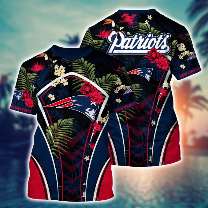 New England Patriots NFL Flower Hawaii Shirt And Tshirt For Fans, Summer Football Shirts Gift