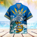 NFL Los Angeles Chargers Grateful Dead Blue Hawaiian Shirt