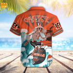 NFL Cincinnati Bengals Grateful Dead Orange Hawaiian Shirt