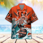 NFL Cincinnati Bengals Grateful Dead Orange Hawaiian Shirt
