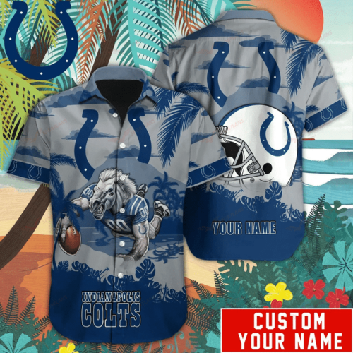 Indianapolis Colts Hawaiian Shirt Mascot Customize Your Name