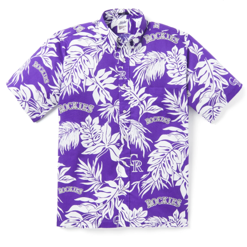 Colorado Rockies Logo Aloha Hawaiian Shirt - Official MLB Merchandise