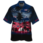 Palm Tree With Sunset New England Patriots Hawaiian Shirt, Gifts For Patriots Fans Perfect Gifts For Your Loved Ones